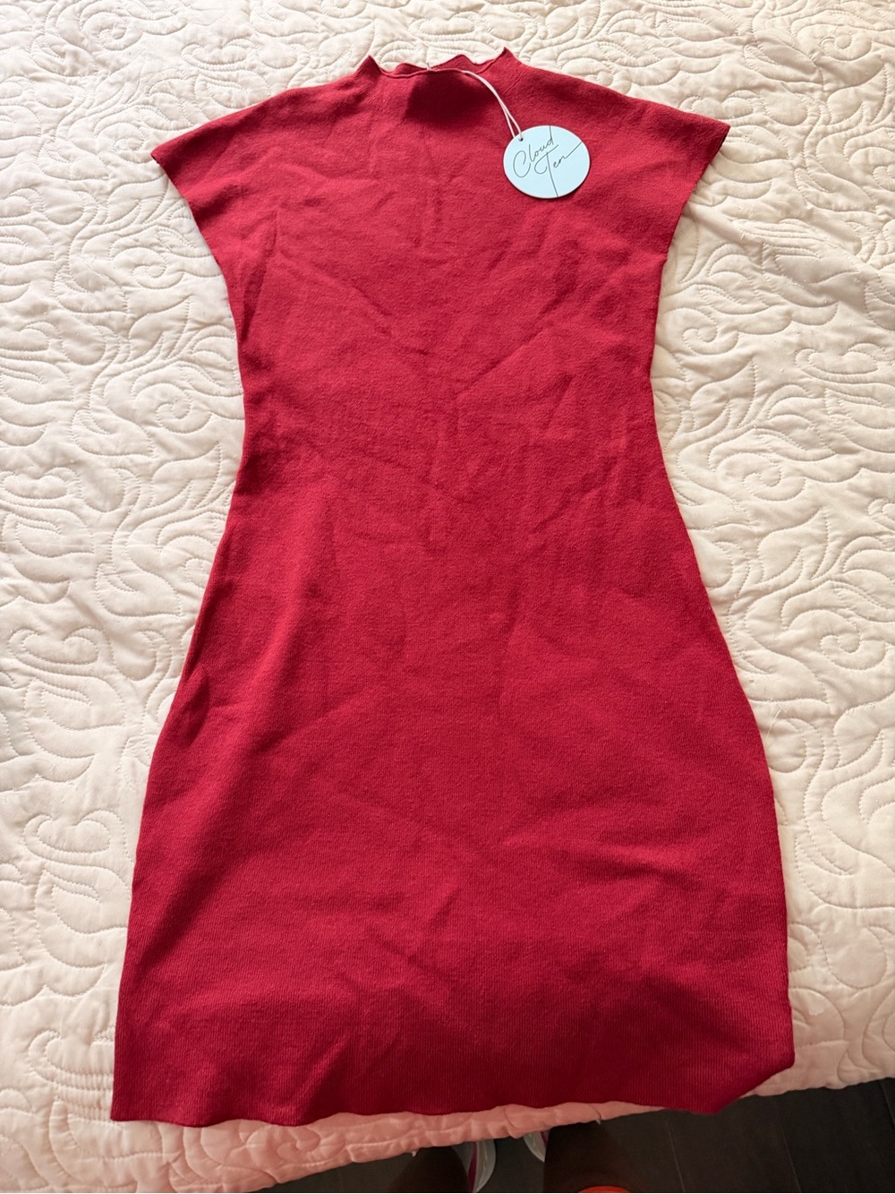NWT Cloud Ten Sleeveless Red Bodycon Dress Size Large